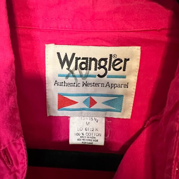 Wrangler Pink Vintage Button Up Blouse Size M - Picture 4 of 5